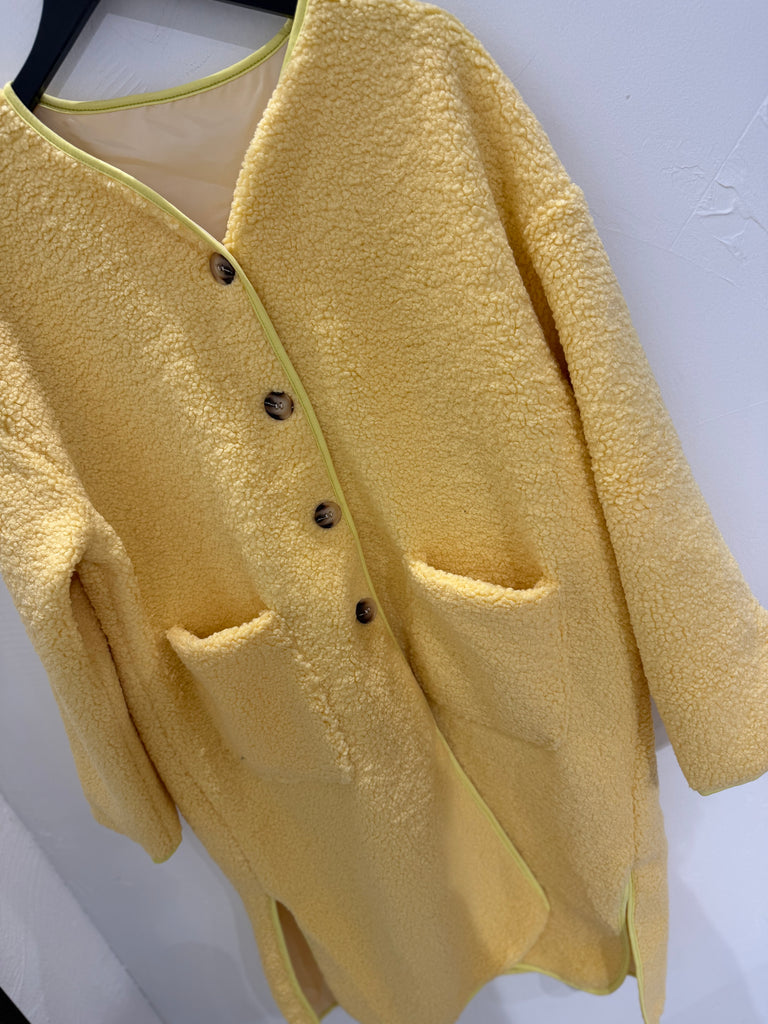 Boho Love B1316 Teddy long jacket yellow