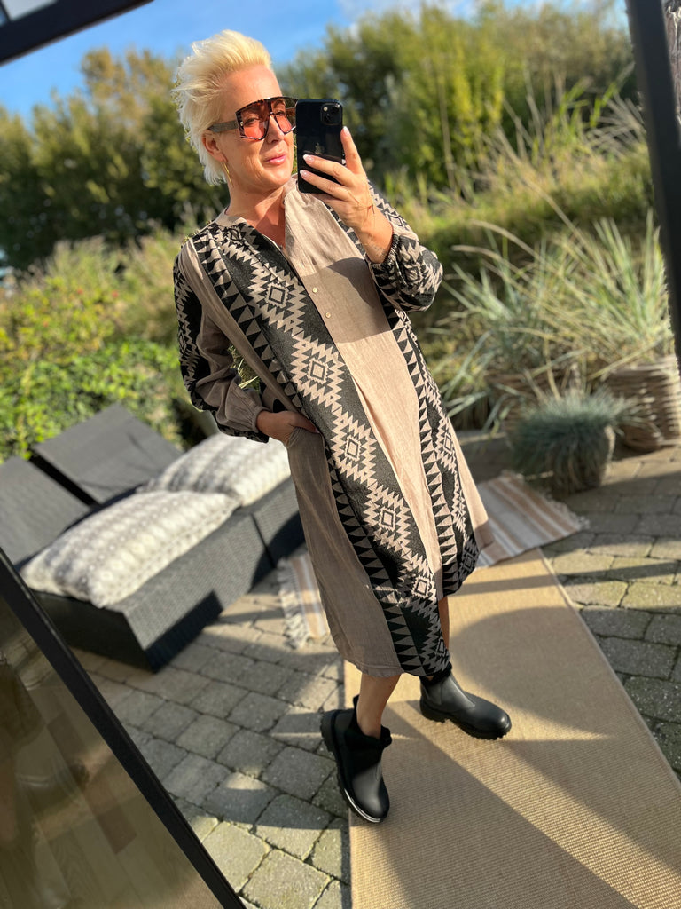 Gaspar 2507700 Luna jacquard kjole dark