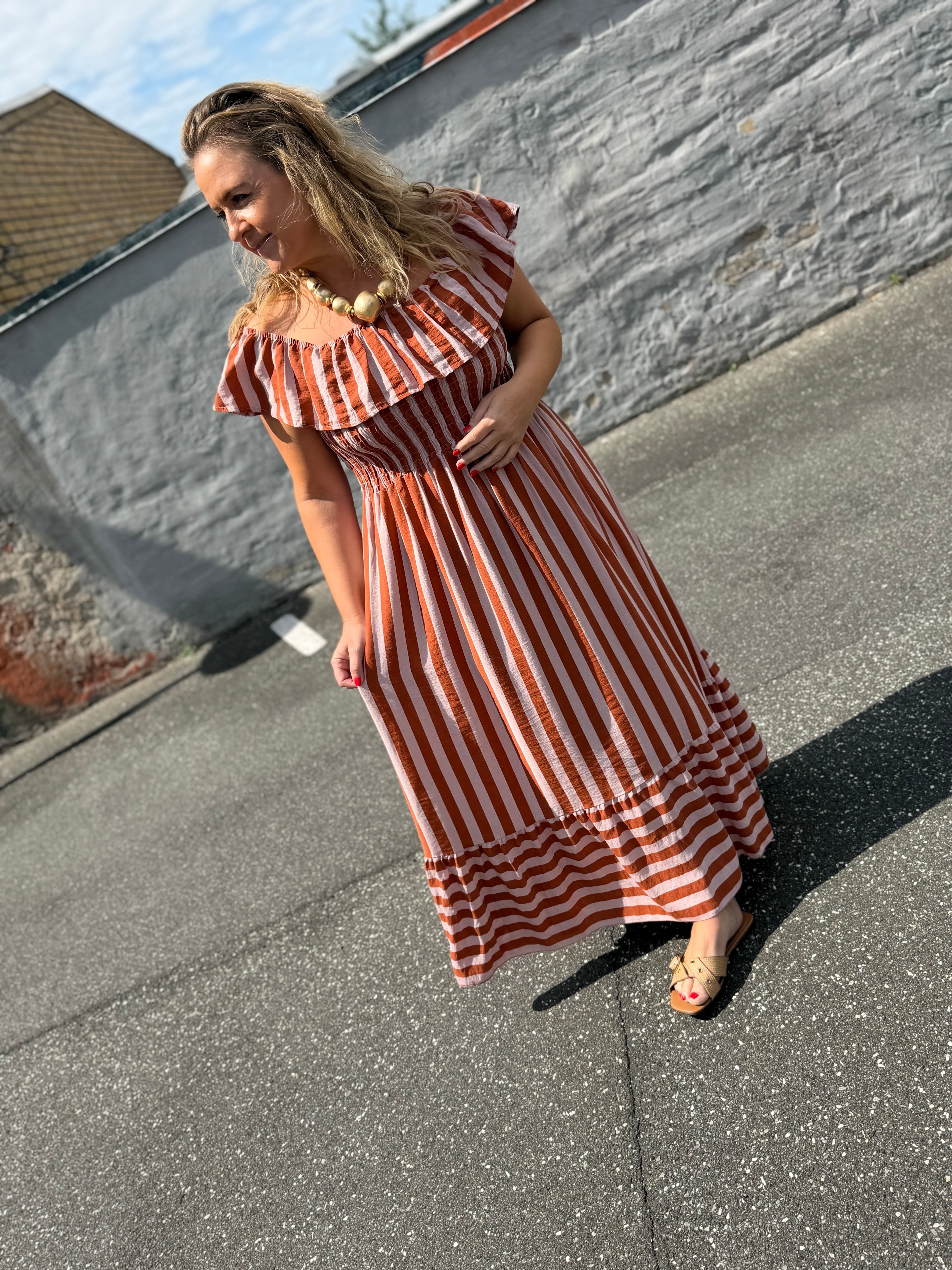 Qnuz 9417 dress stripe smock toscana