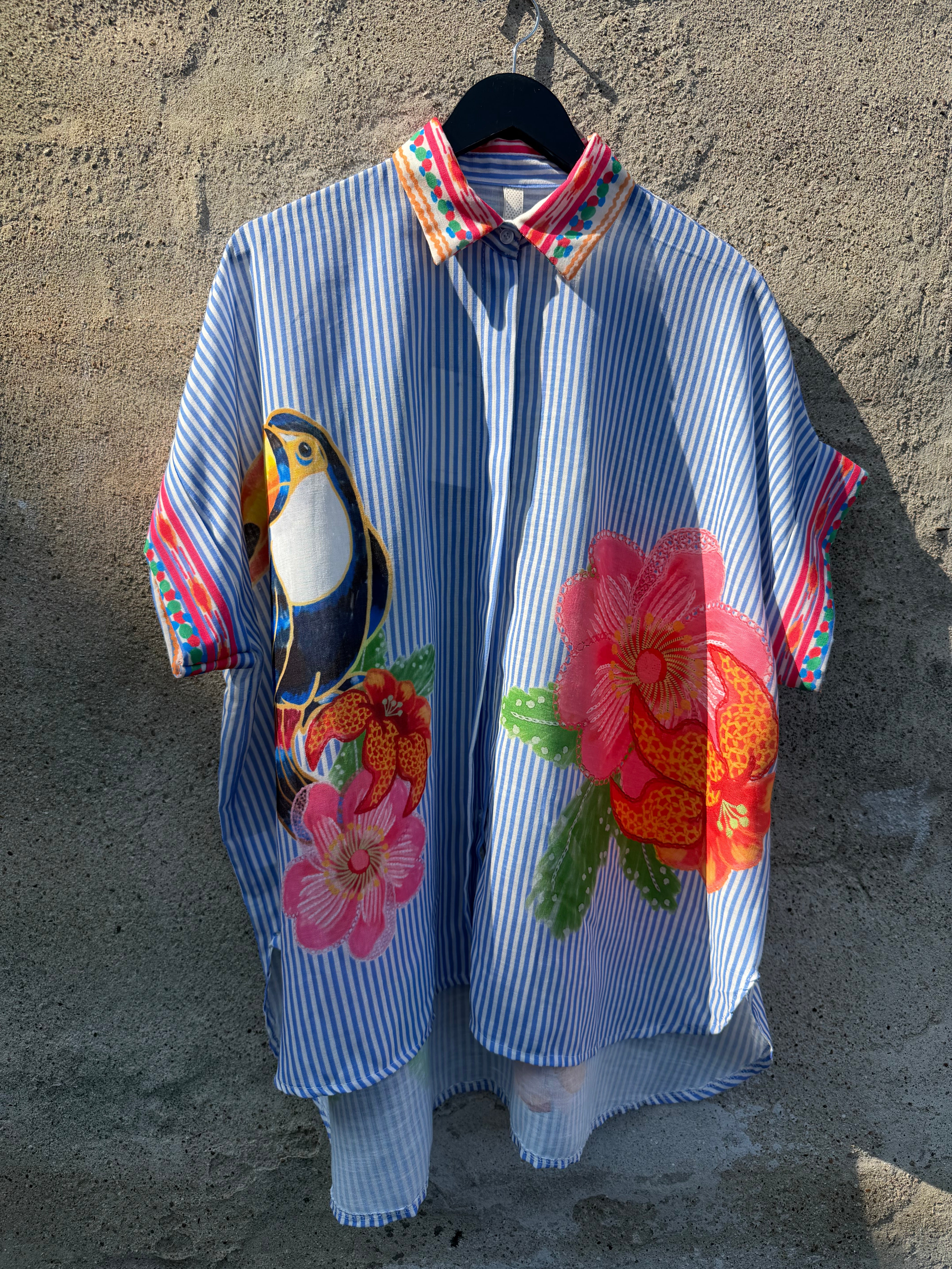 By Engbork Big Bird shirt stripe blue