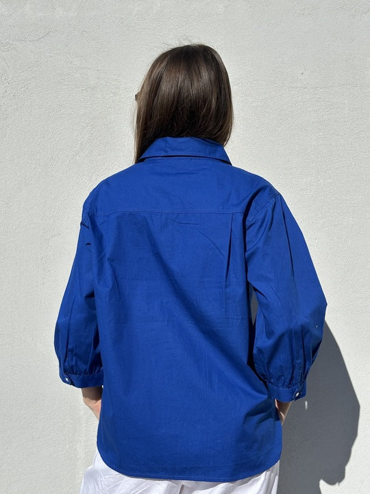 Gaspar 2601312 Oslo poplin shirt royal