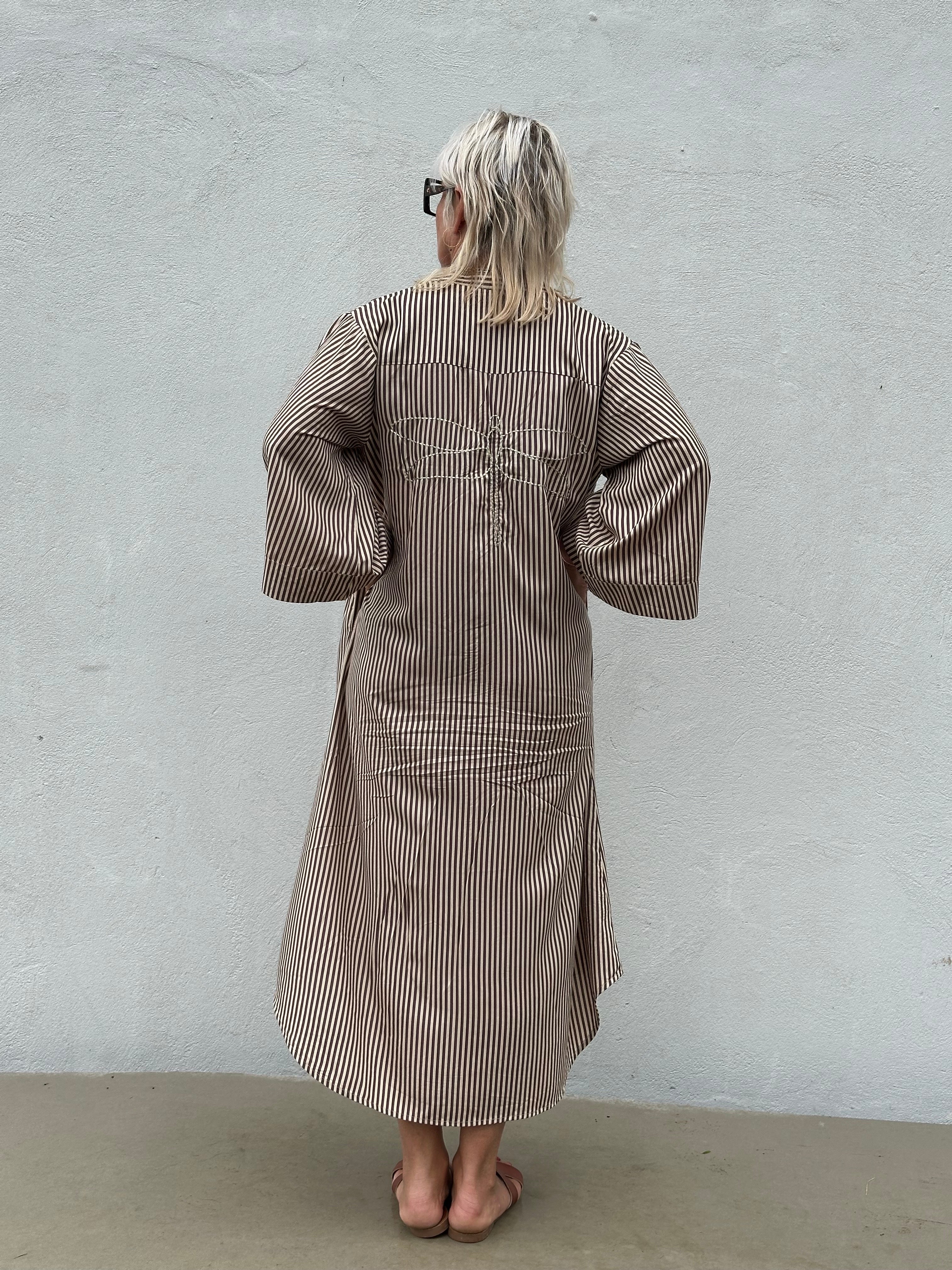 Gaspar 2601770 Mumbai dress stripe brown