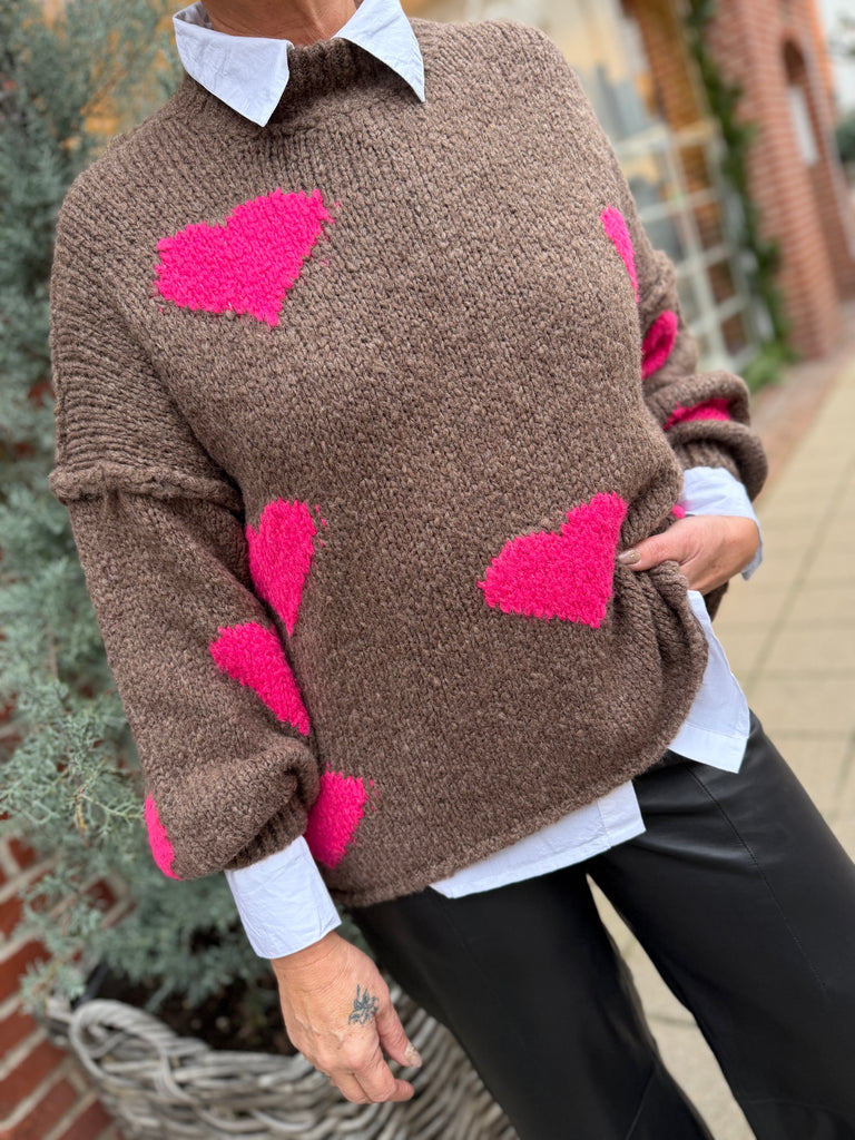 Boho Love B1313 strik hearts pink