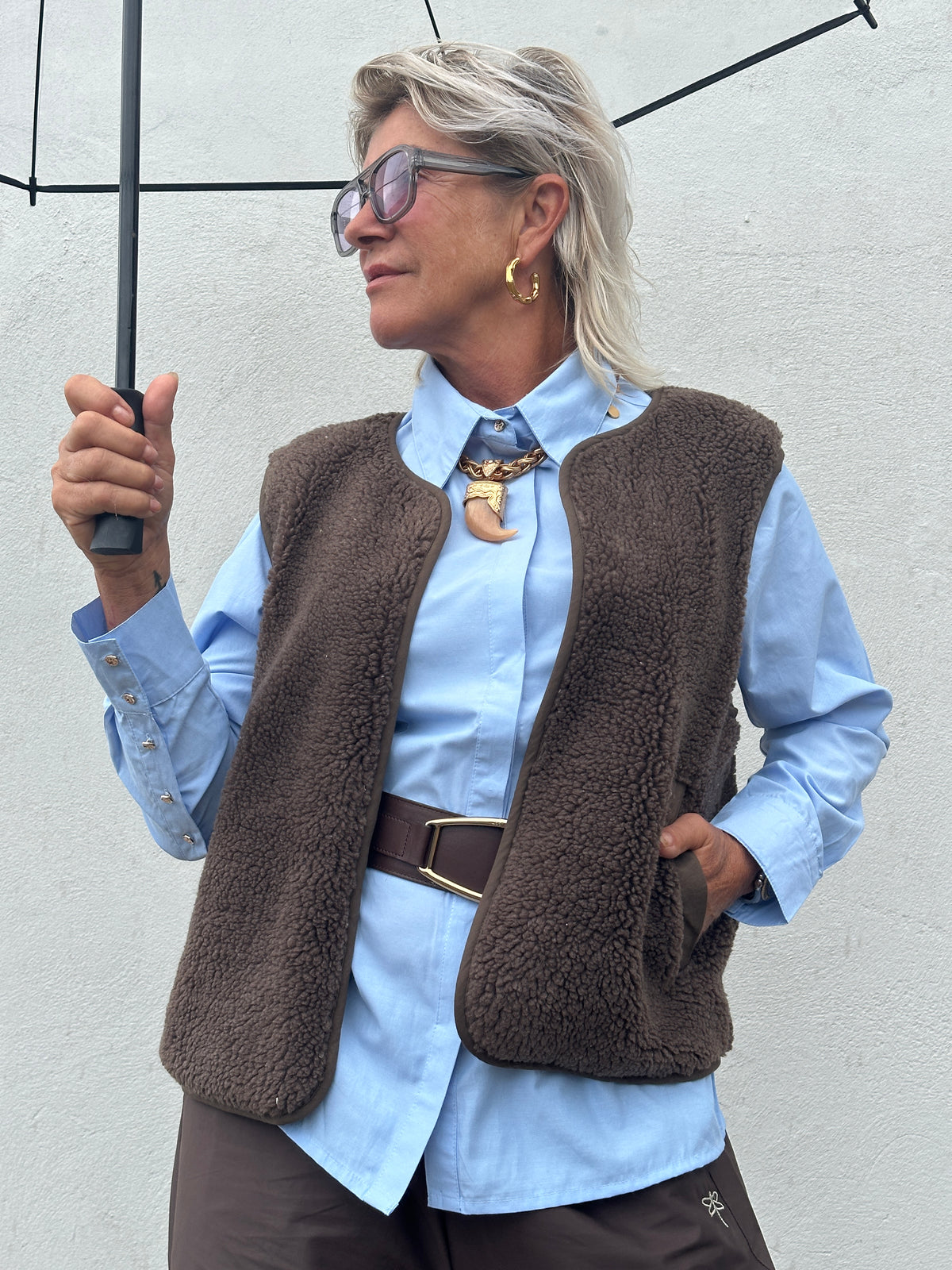 Gaspar 2607362 Duffy waistcoat dusty brown