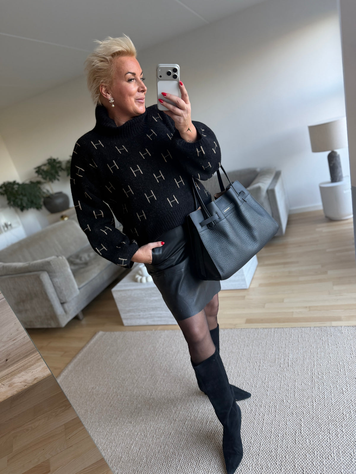 Depeche 51376 Lorina skirt leather black