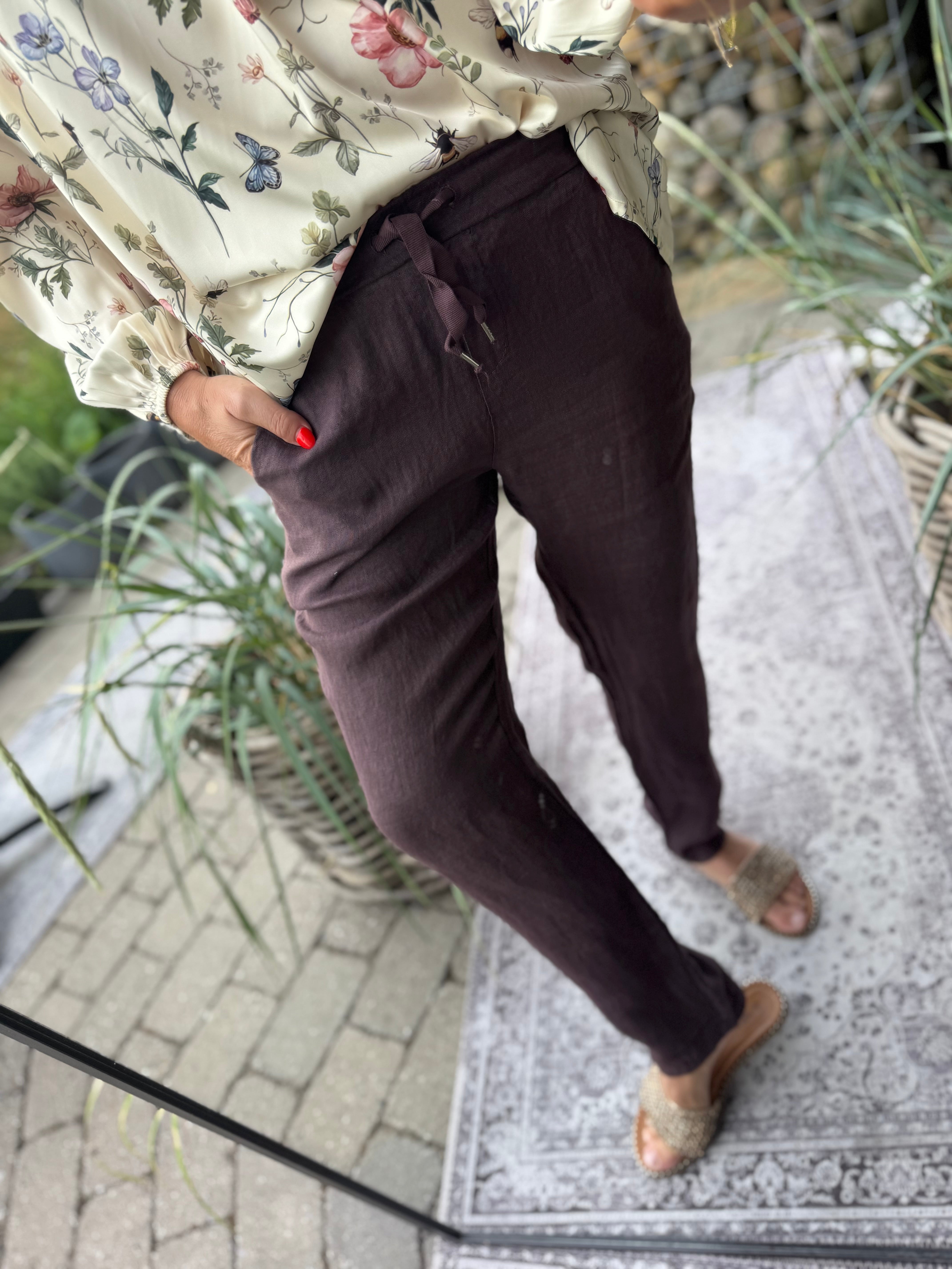Boho Love Abigail bukser hør aubergine
