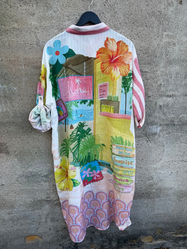 By Engbork Flamingo dress stripe