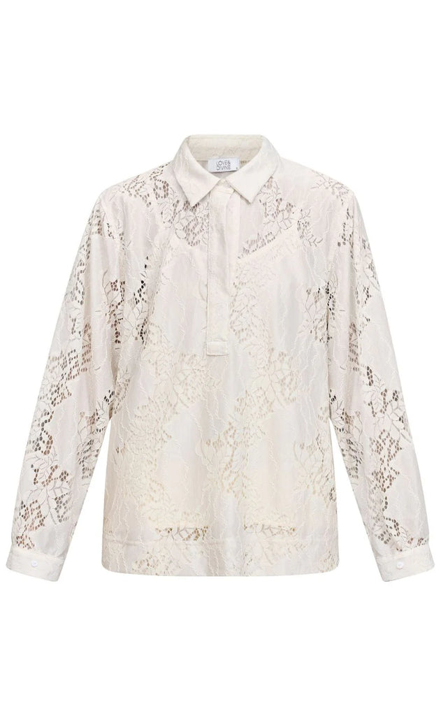 Love & Divine love1526 shirt lace cream