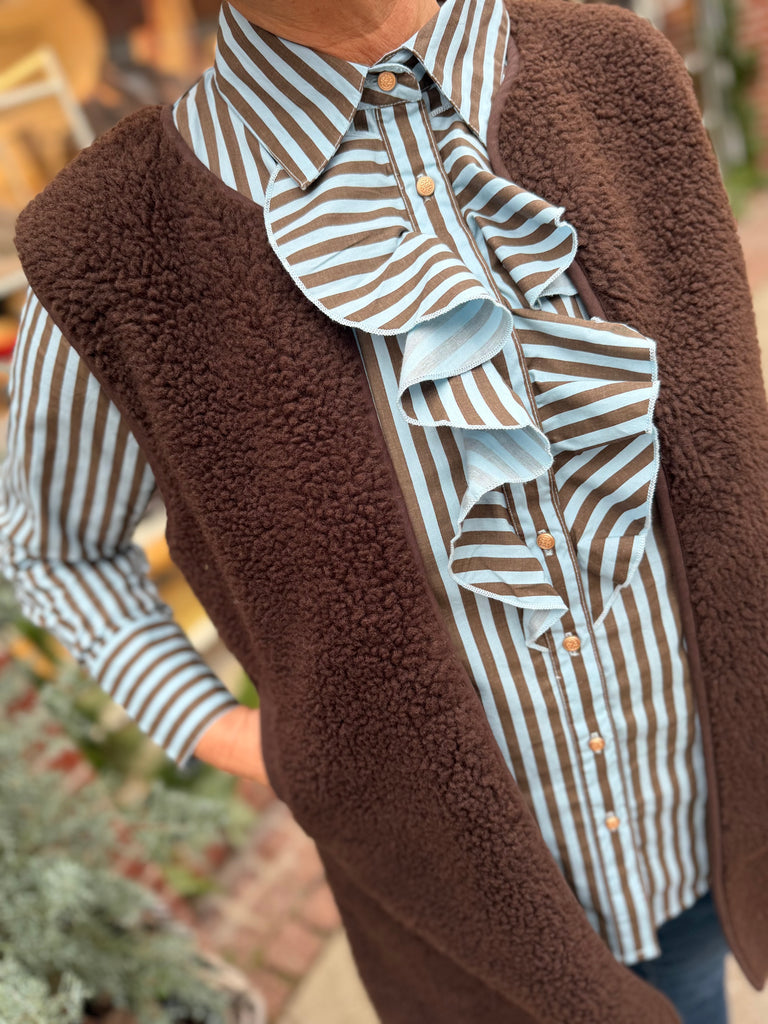 Gaspar 251337 Madison stripe skjorte brown