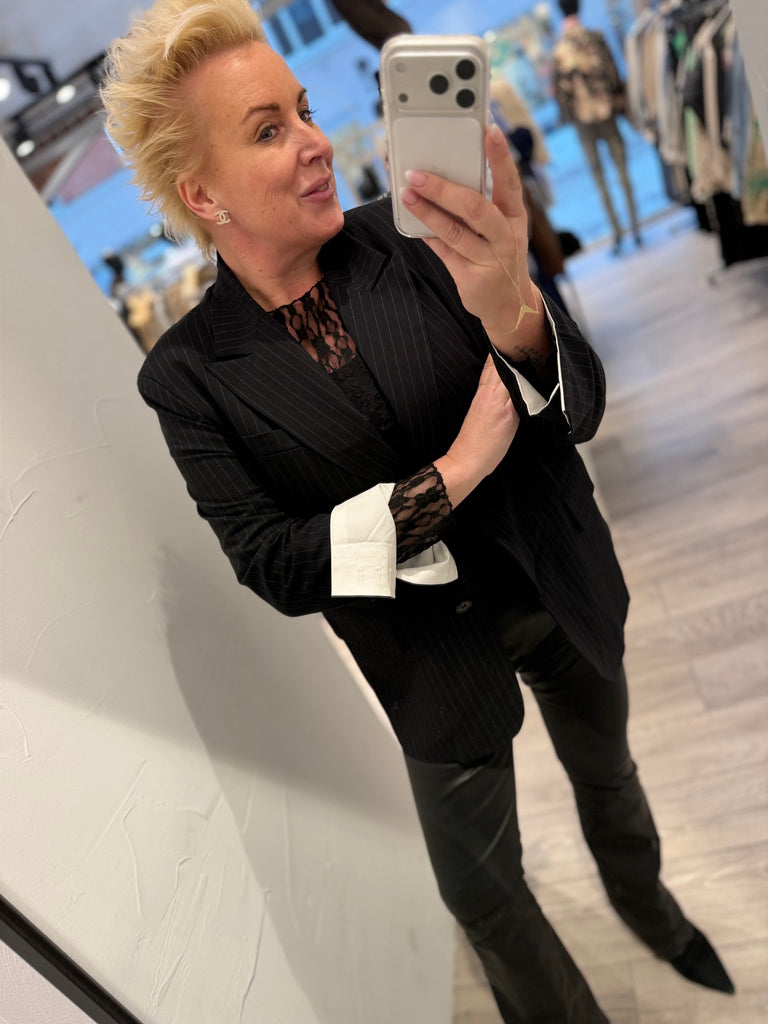 By Engbork Daisy blazer stripe black