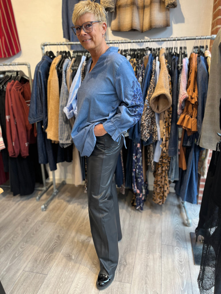 WAUW 10104 Chambray Wilma tunic blue