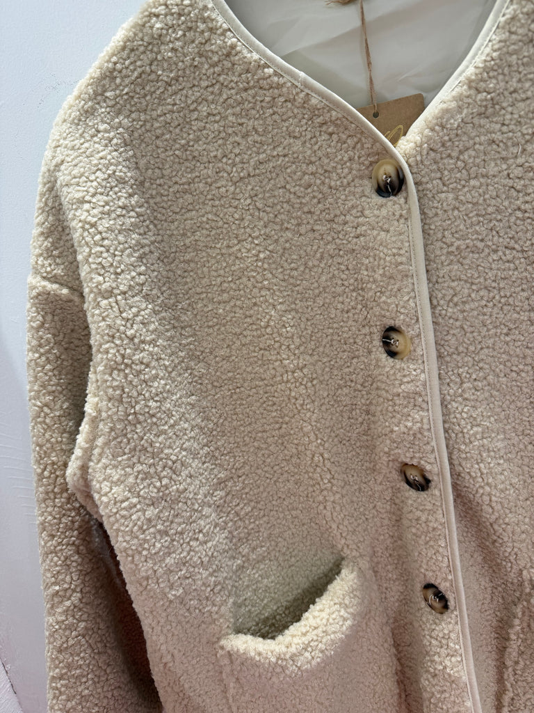 Boho Love B1316 Teddy long jacket beige