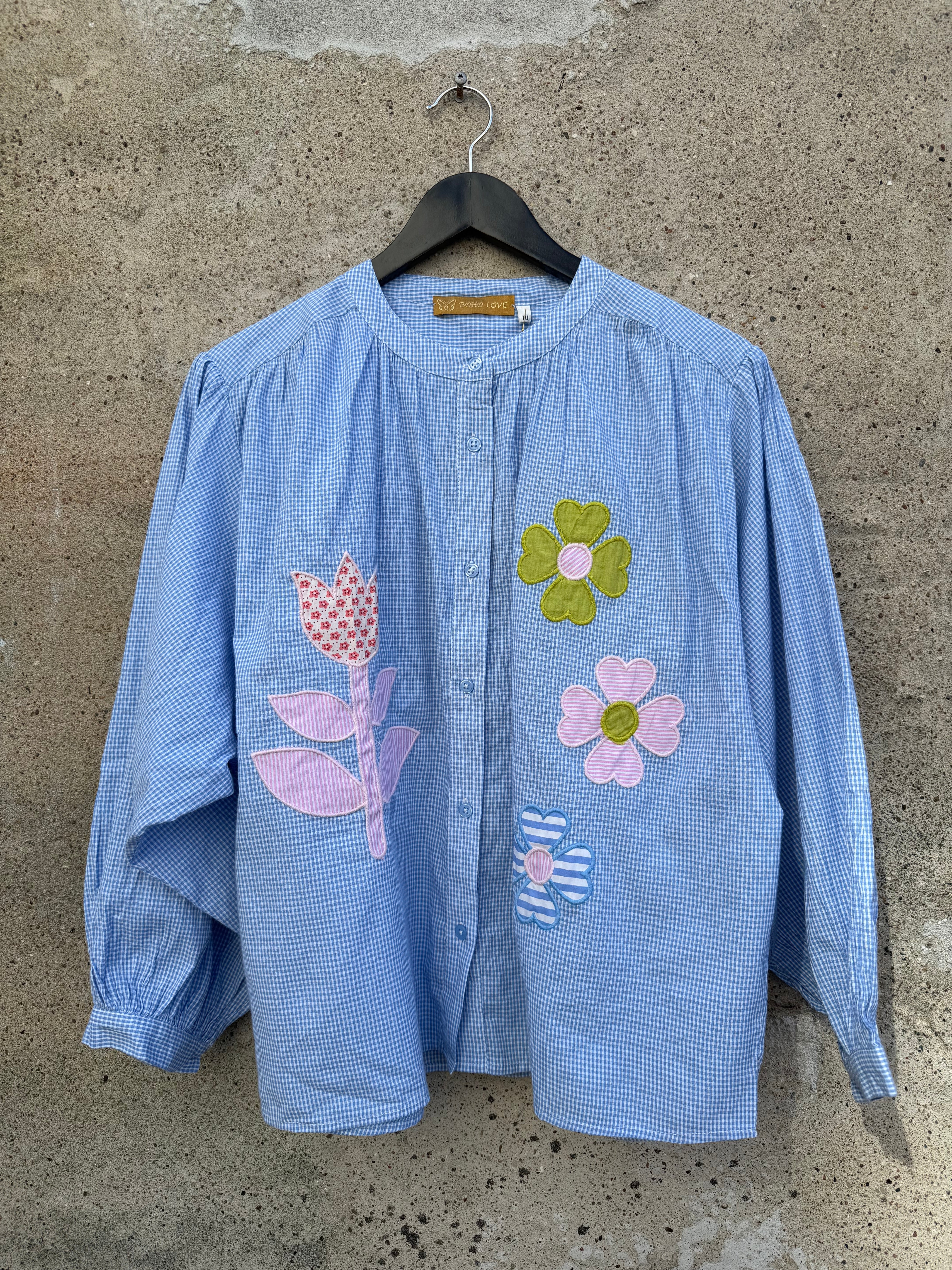 Boho Love B1353 Sissi shirt check blue
