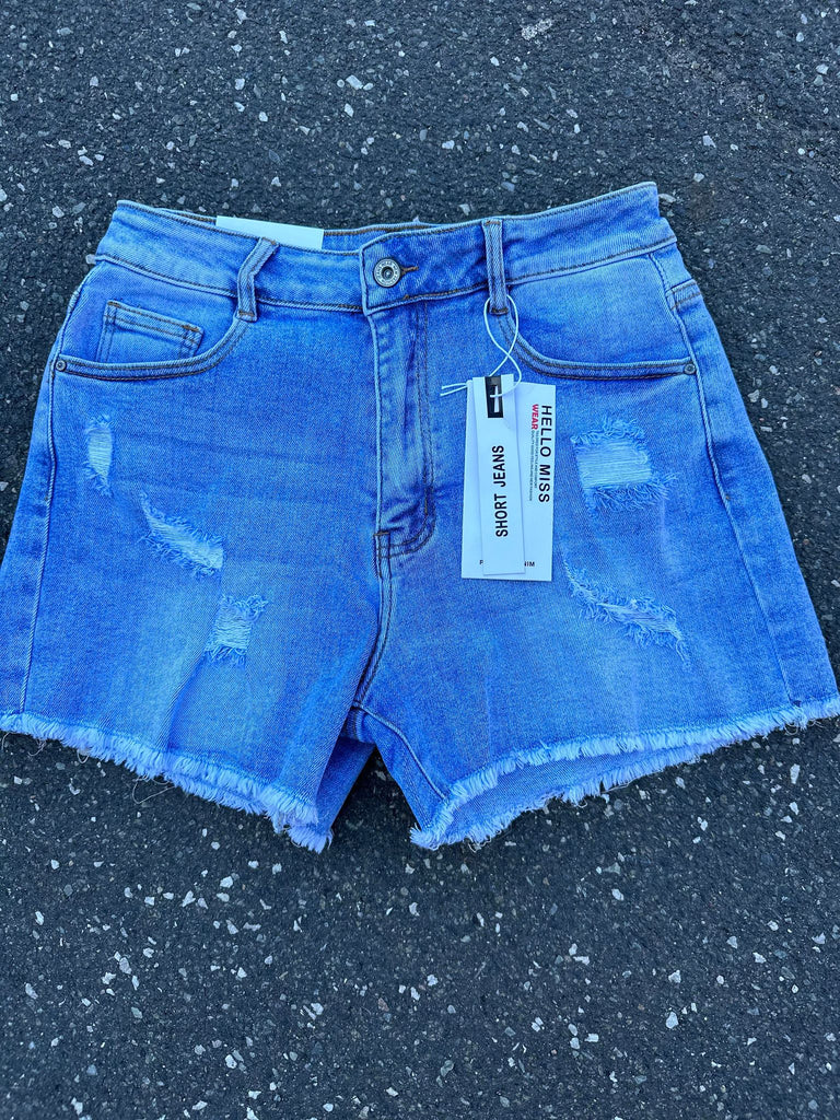 By Engbork HM6344 denim shorts HW blue wash