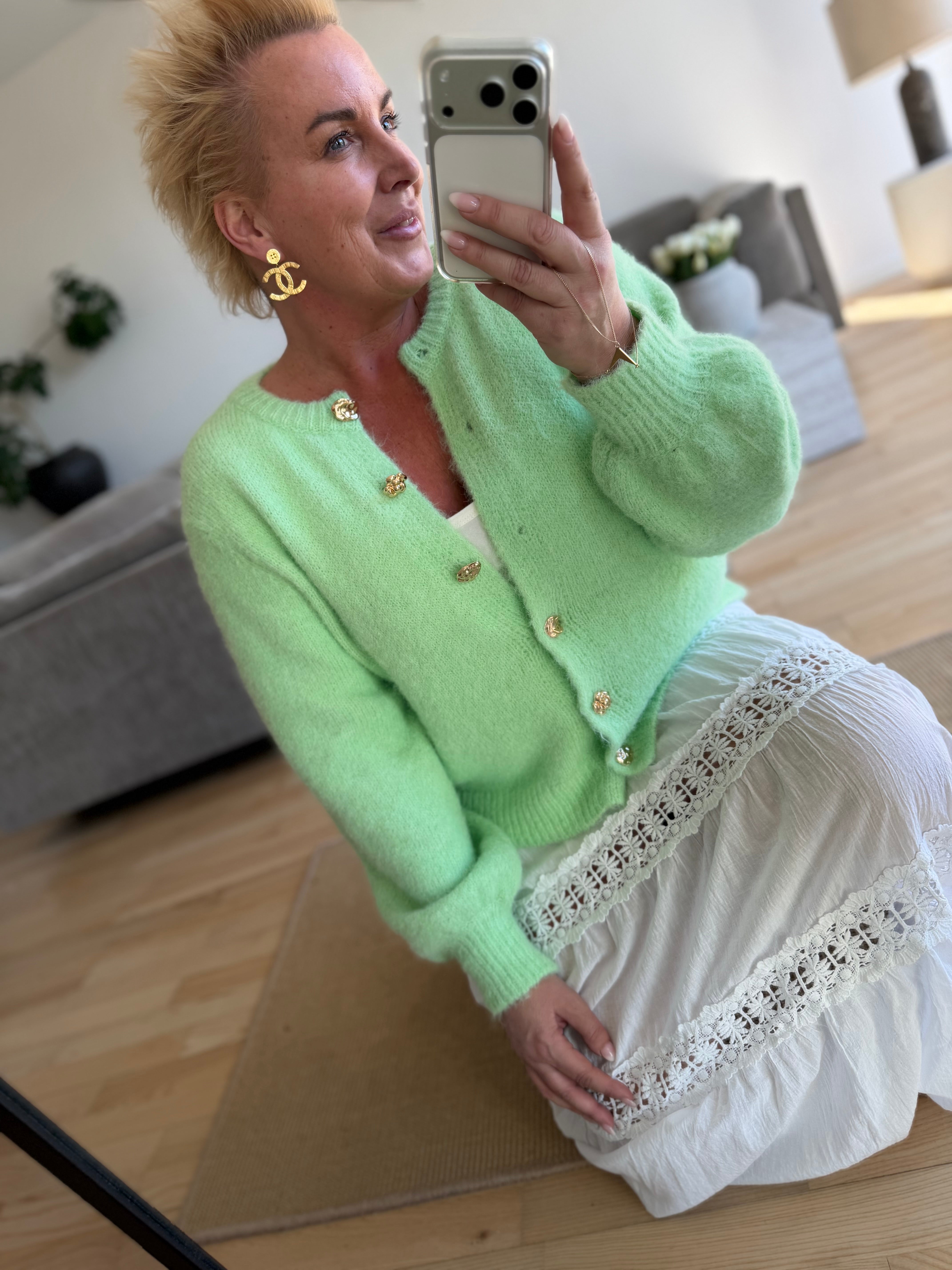 By Engbork Mindy strik cardigan mint