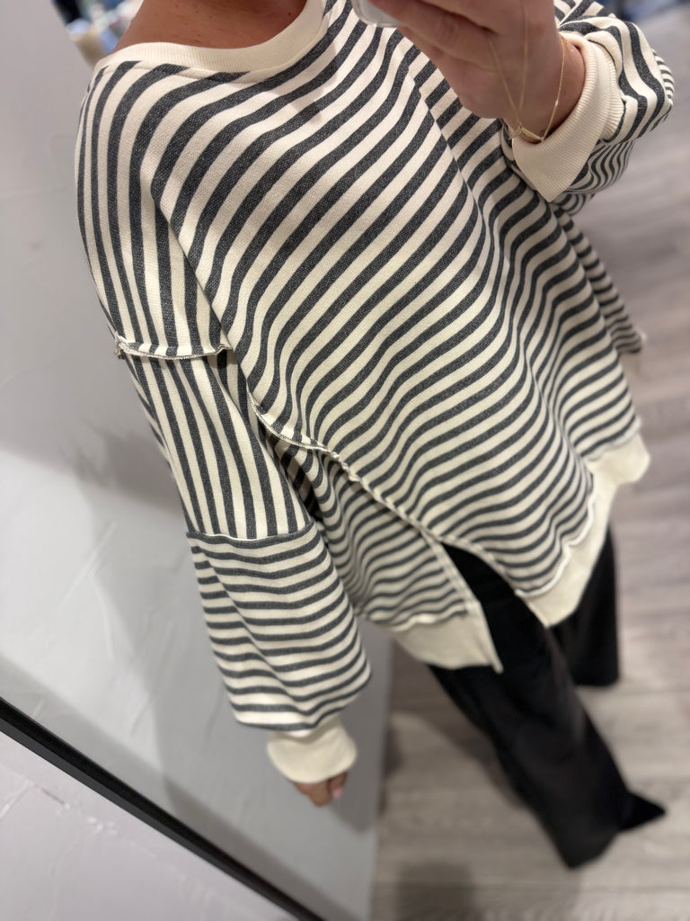 By Engbork Wilma bluse stripe carbon