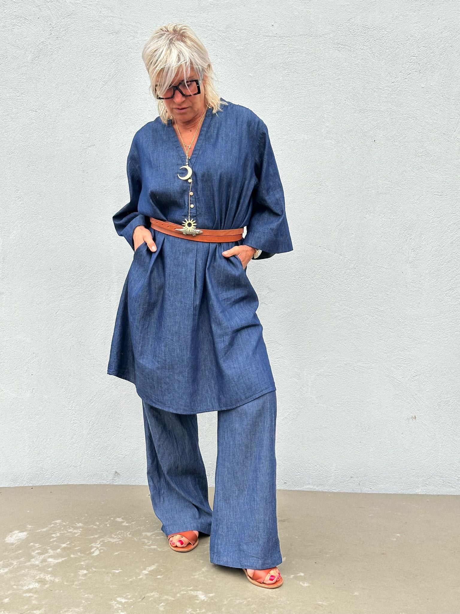 Gaspar 2601707 Mumbai short dress denim