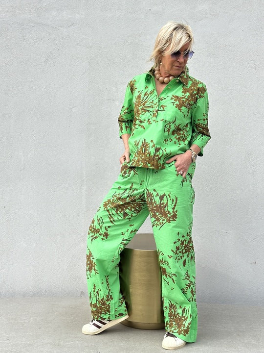 Gaspar 2601331 Porto blouse print green