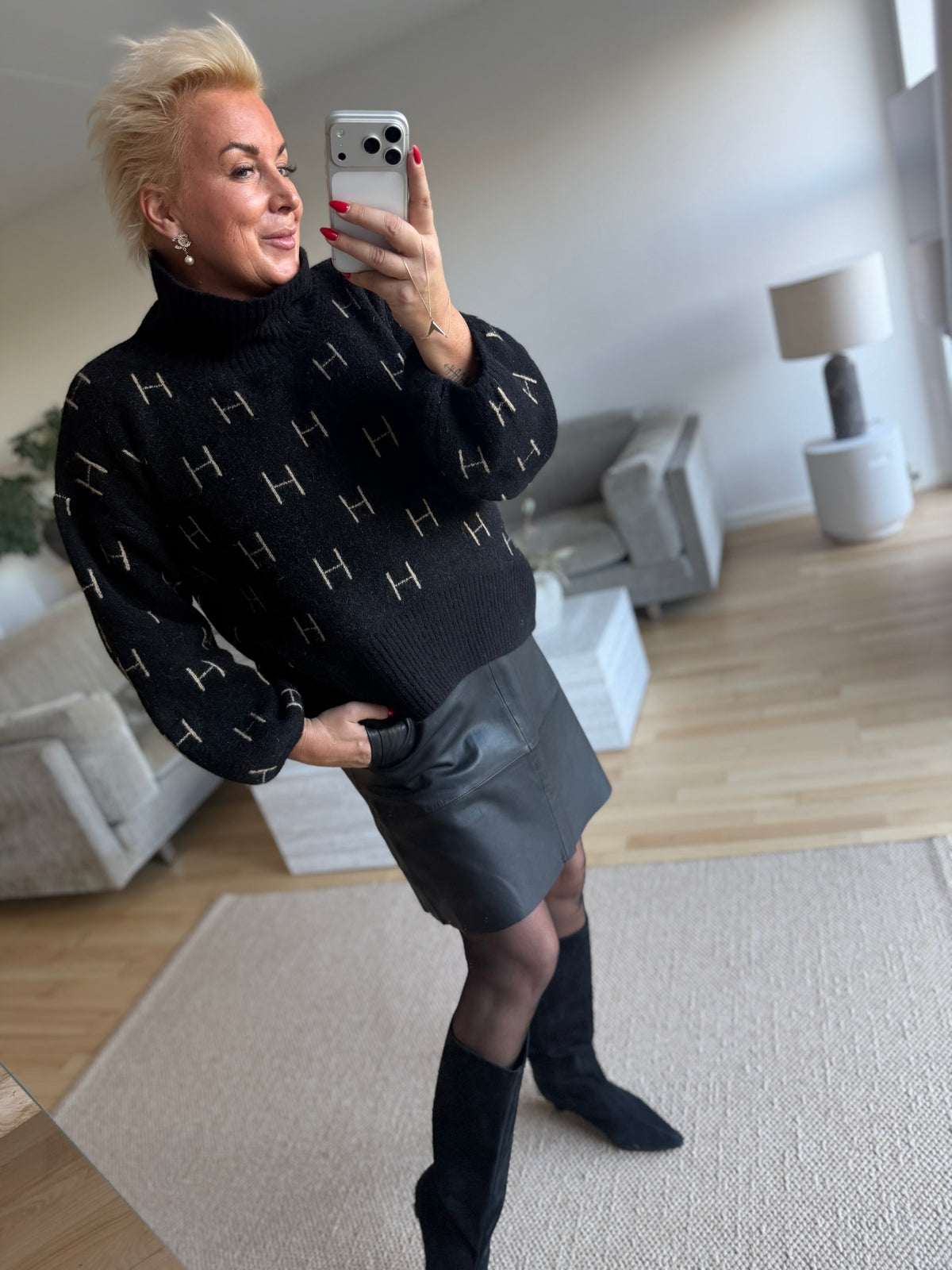 Depeche 51376 Lorina skirt leather black