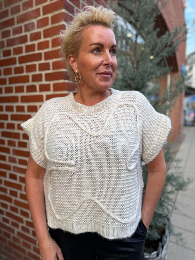 Boho Love B1307 strik vest beige