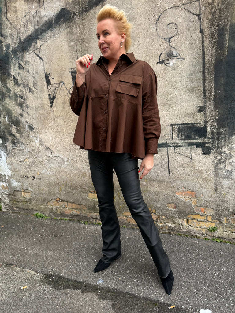 Boho Love B1289 skjorte pocket brown