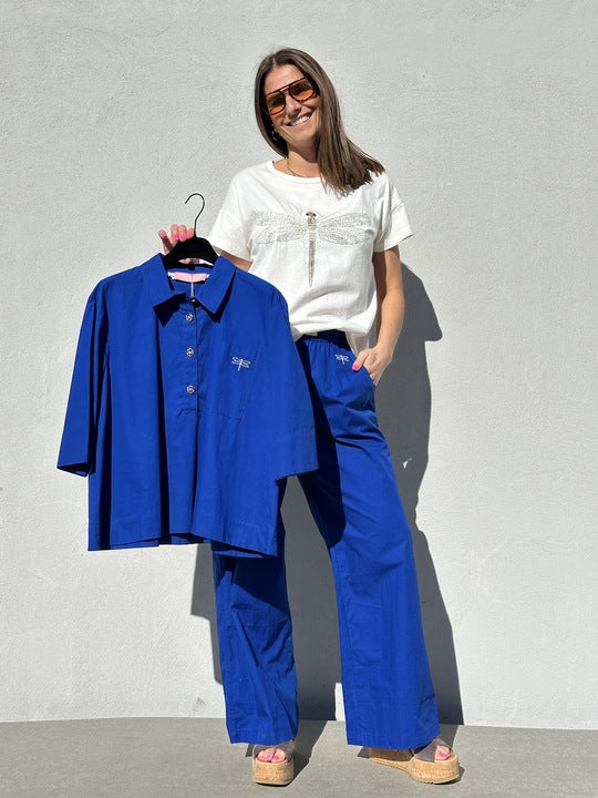 Gaspar 2601312 Oslo poplin shirt royal