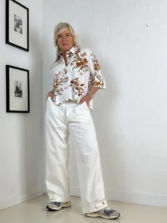 Gaspar 2601331 Porto blouse print white