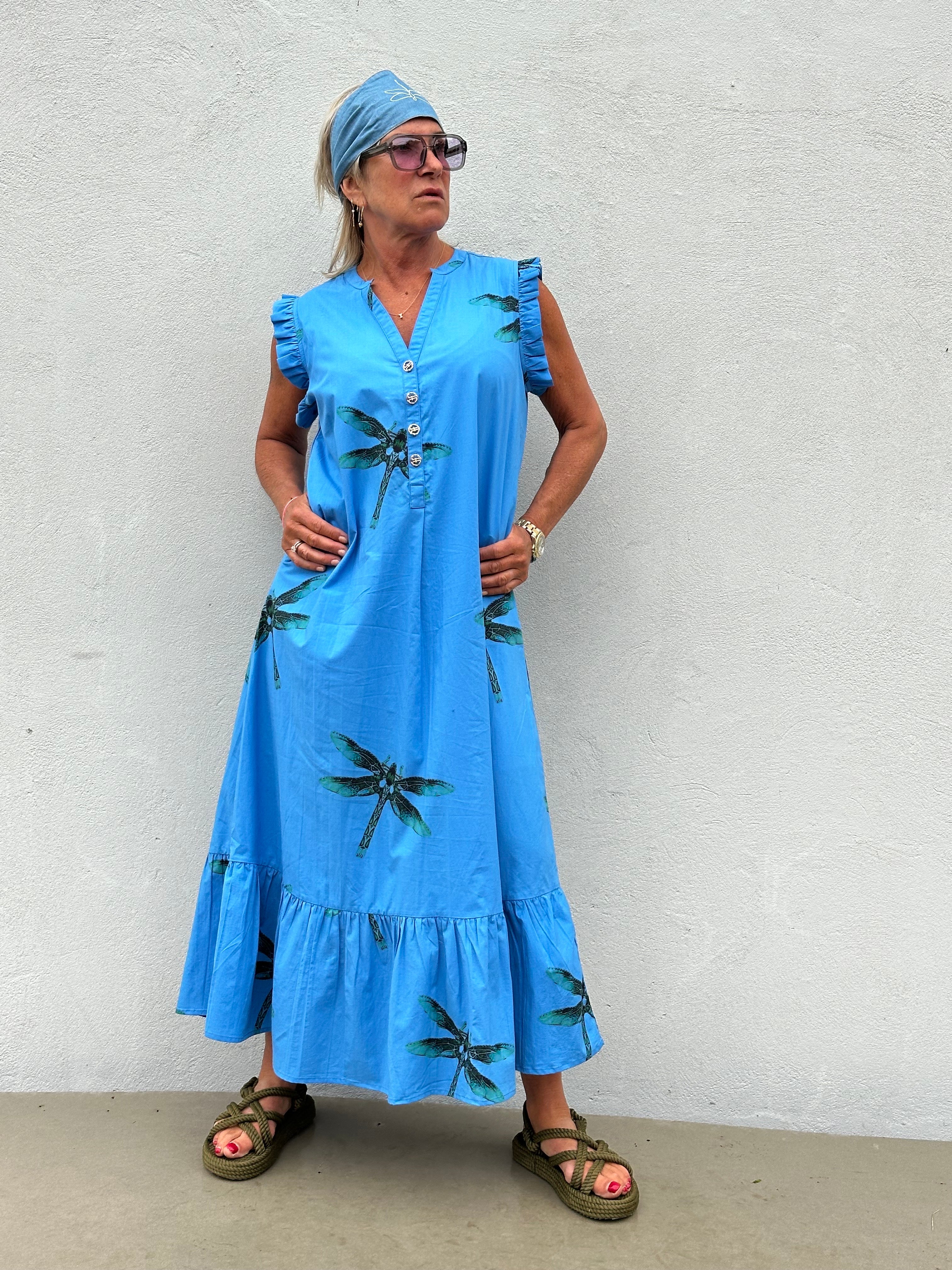 Gaspar 2601768 Loule dress dragonfly blue