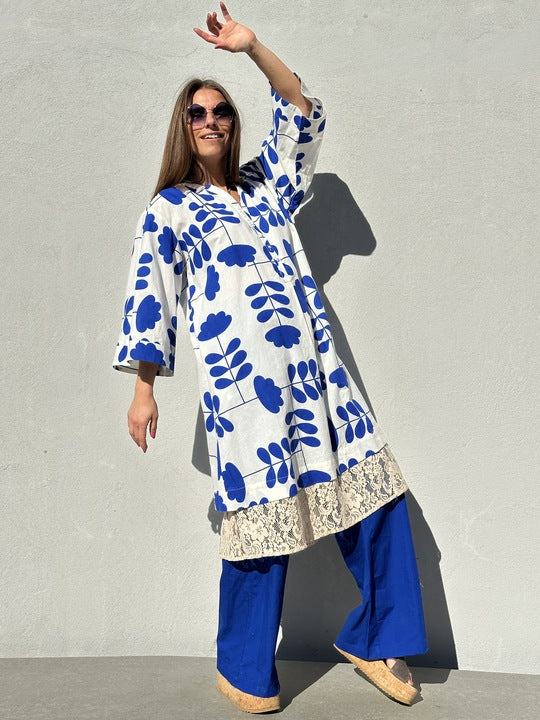 Gaspar 2601716 Mumbai dress print lace royal