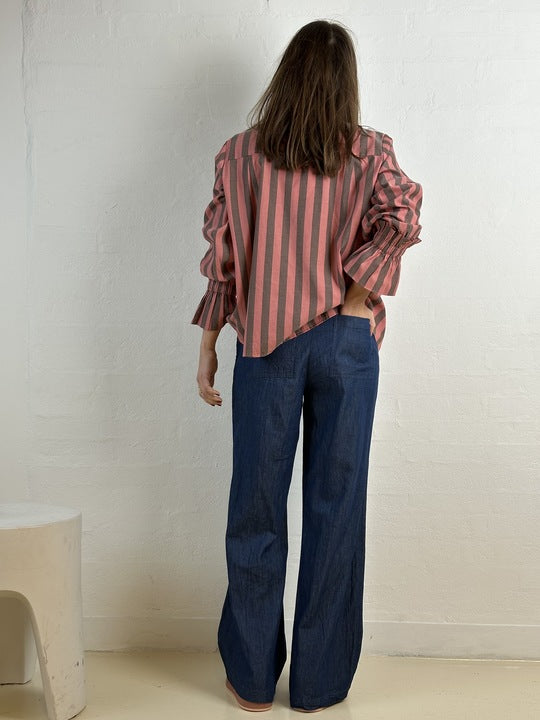 Gaspar 2601330 Himalaya stripe shirt coral