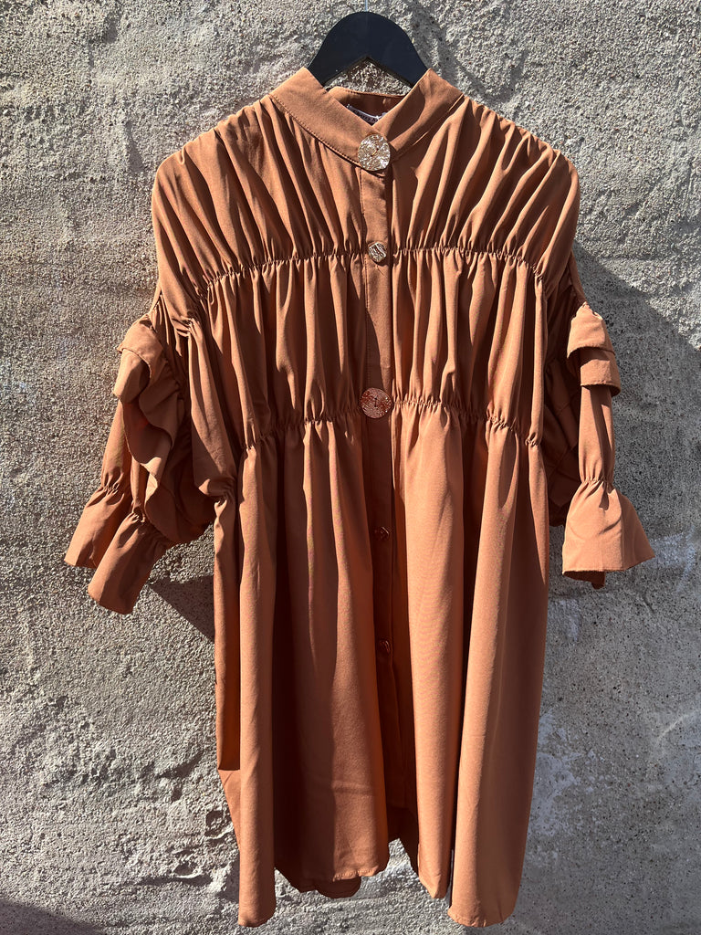 By Engbork Koko 9523 kjole kort cognac