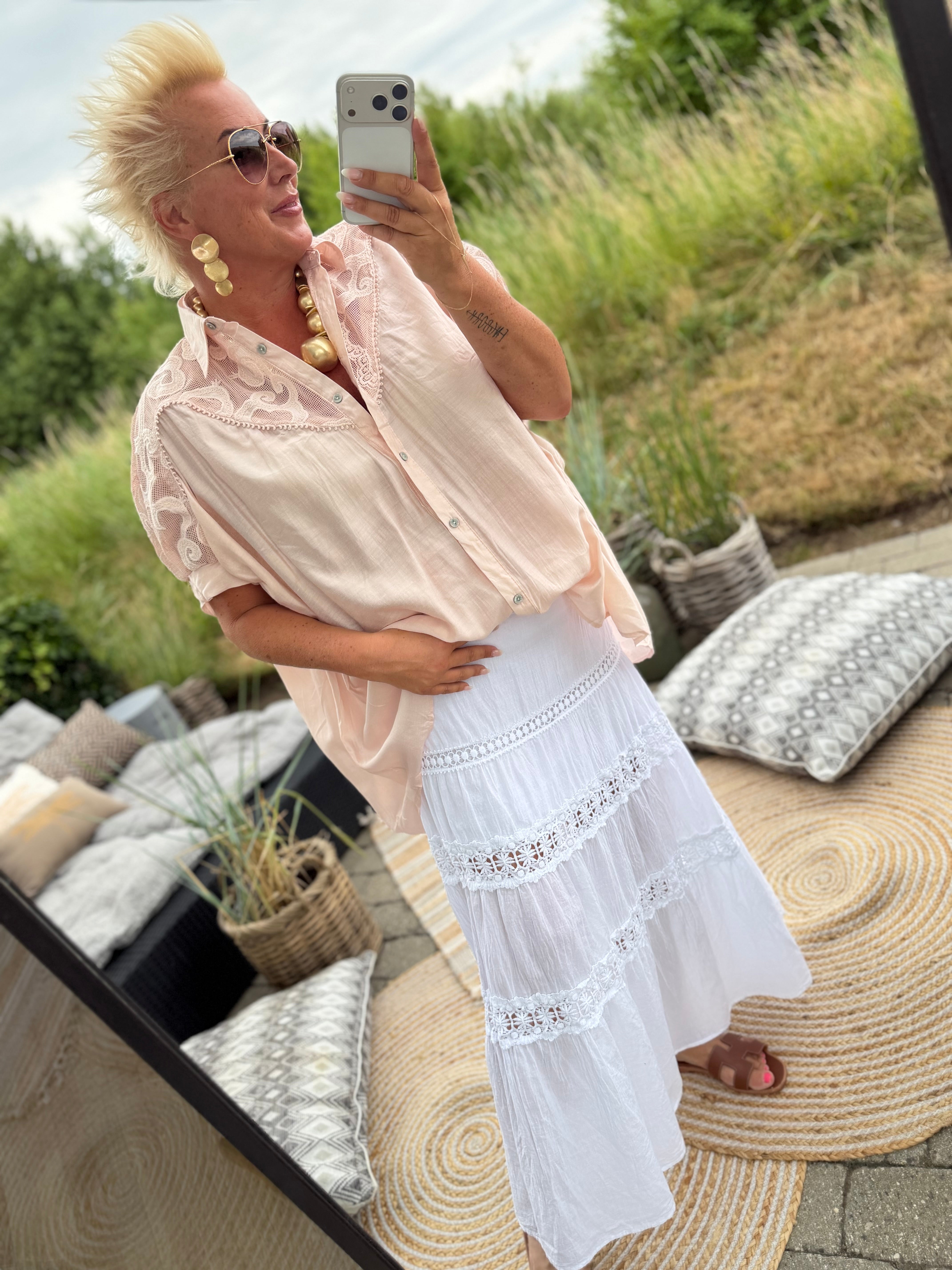Lene 10089 shirt lace rosa