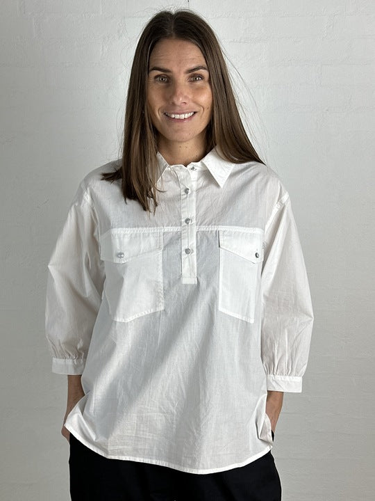 Gaspar 2601312 Oslo poplin shirt white