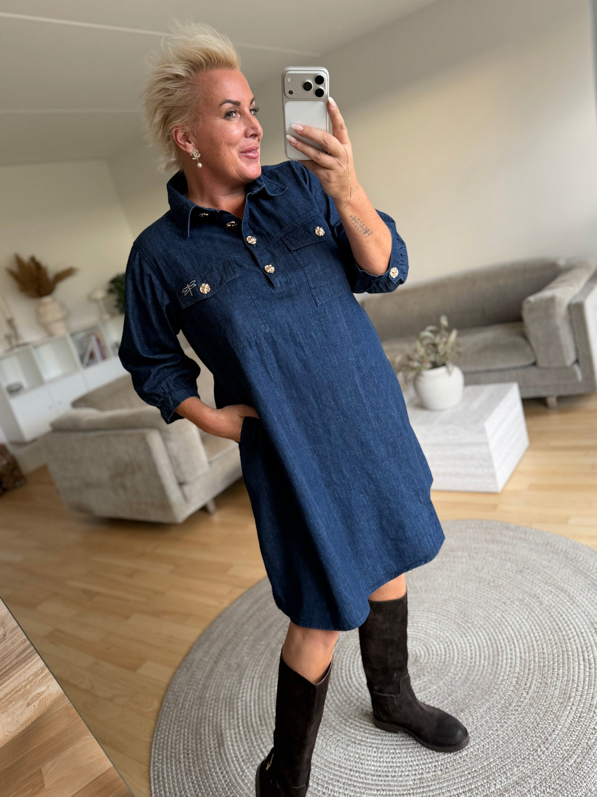 Gaspar 2607712 Nice Denim dress blue