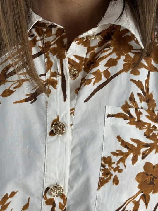 Gaspar 2601331 Porto blouse print white