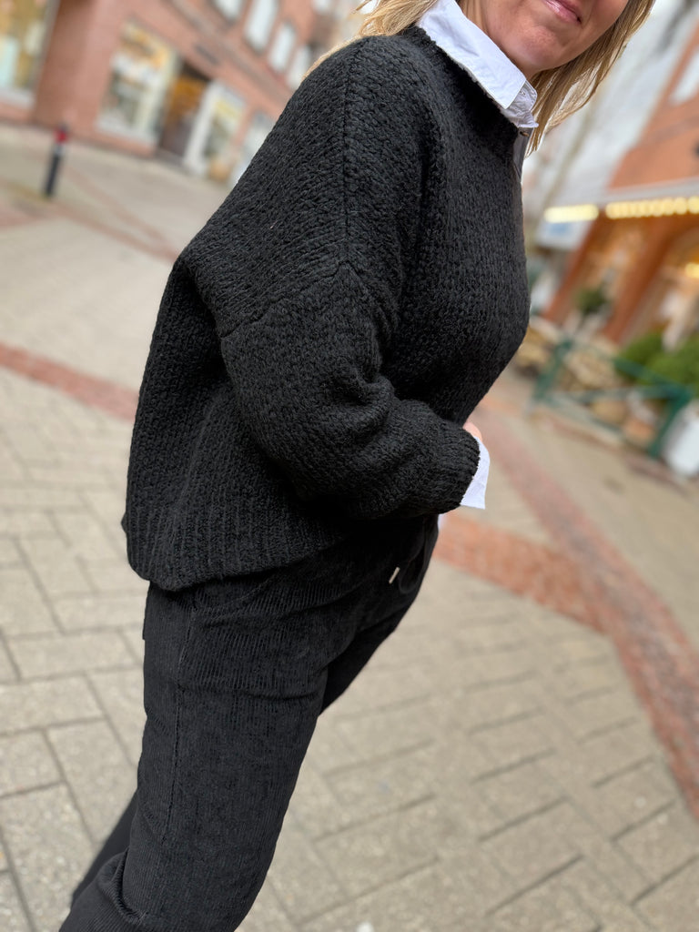 Qnuz 9199 knit blouse black