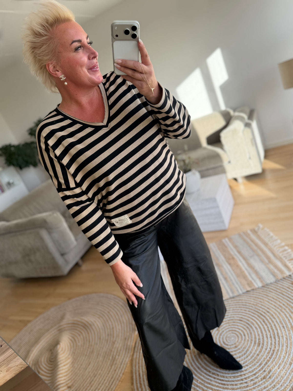 CABANA Living 3497 Garda blouse stripe beige/black