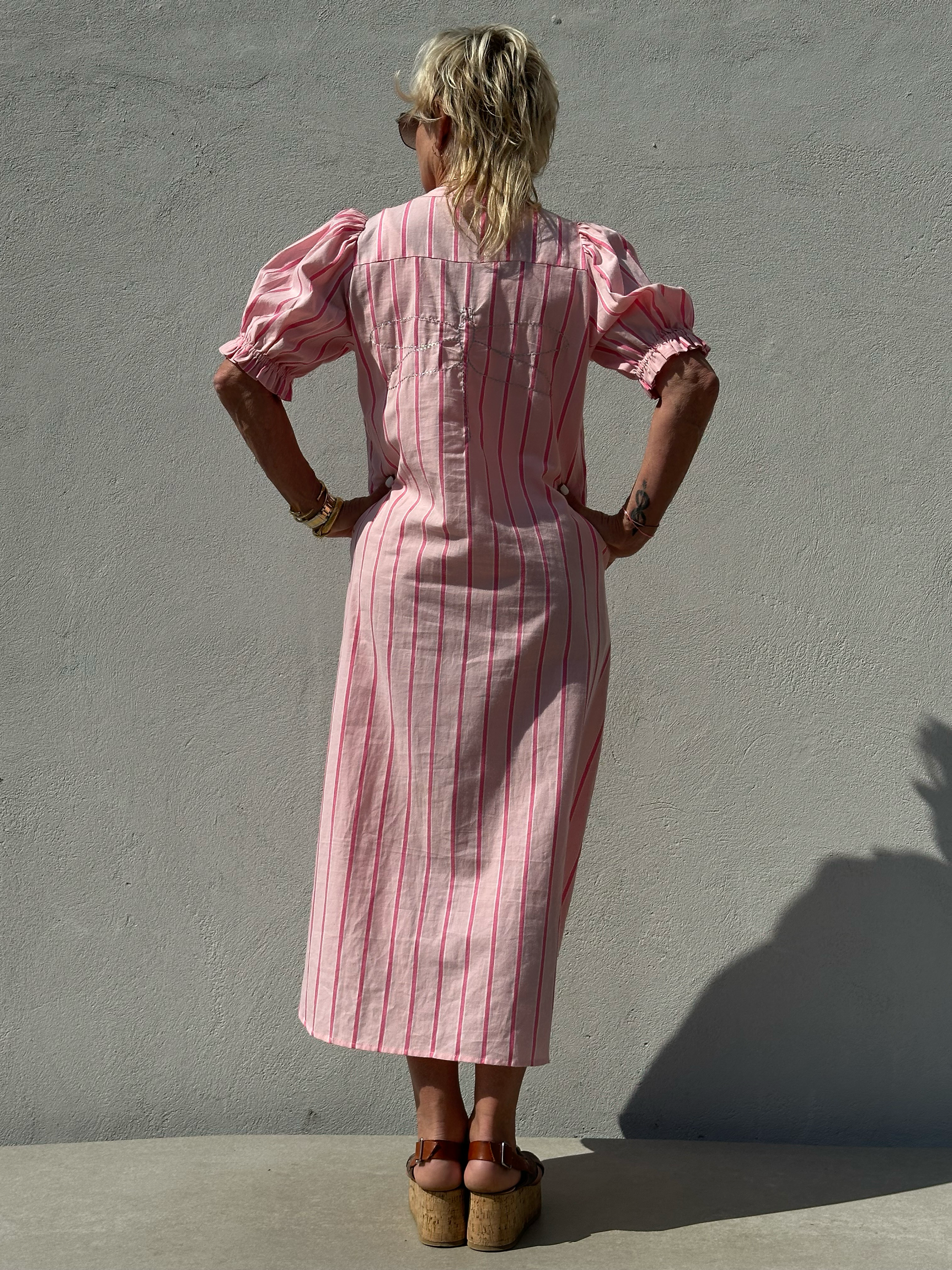 Gaspar 2601719 Tunø dress stripe rose