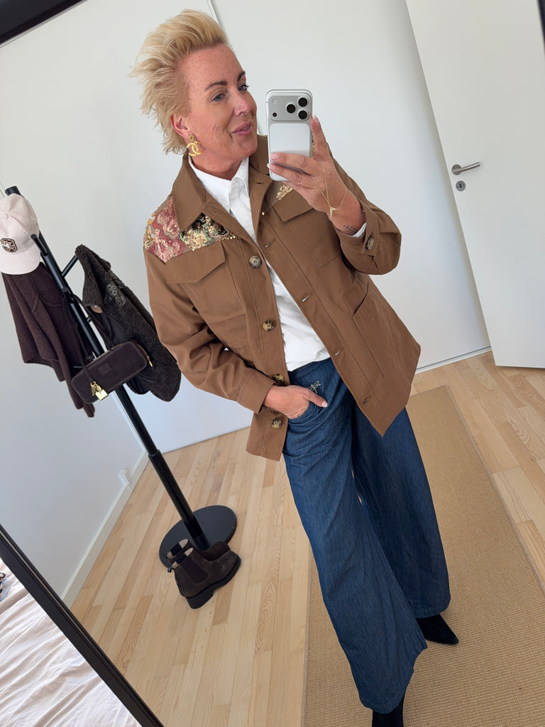 Qnuz 9174 Canvas jacket sequins