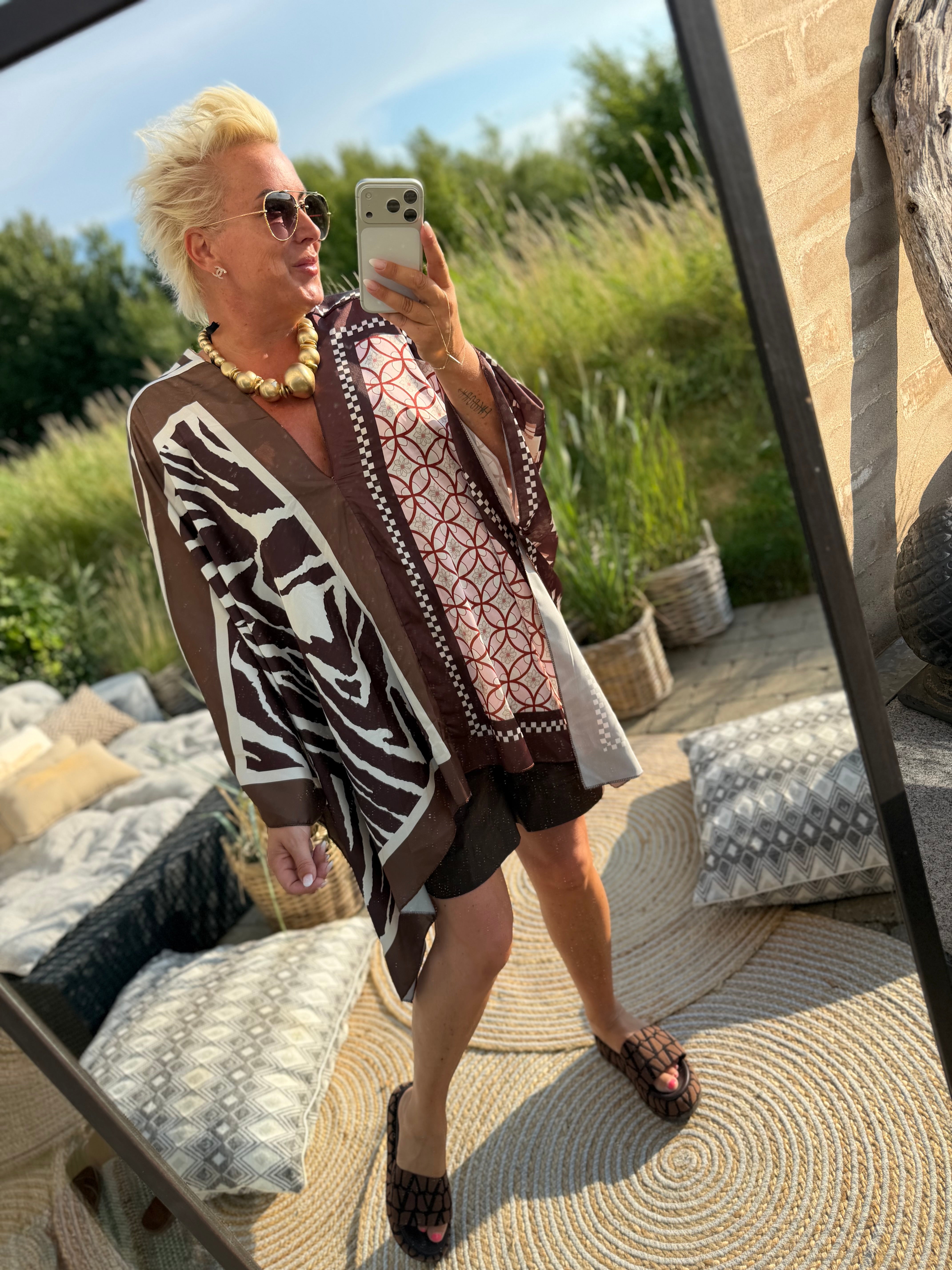 Marrakesh summer poncho brown
