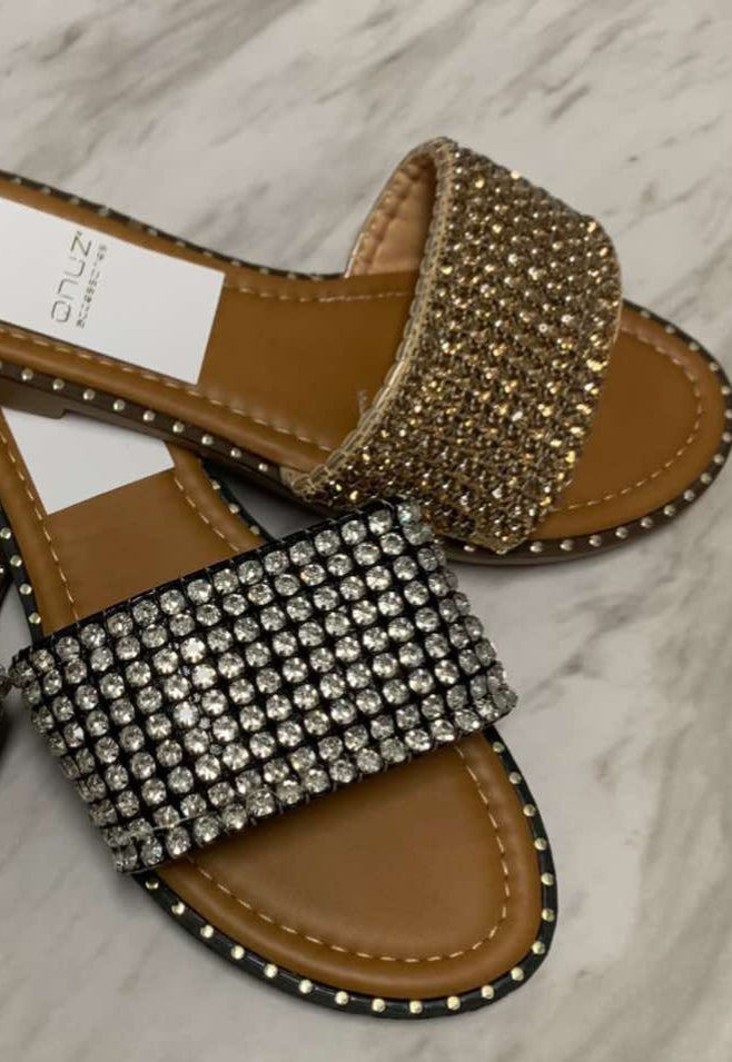 Qnuz 7738 Soffi slippers strass black