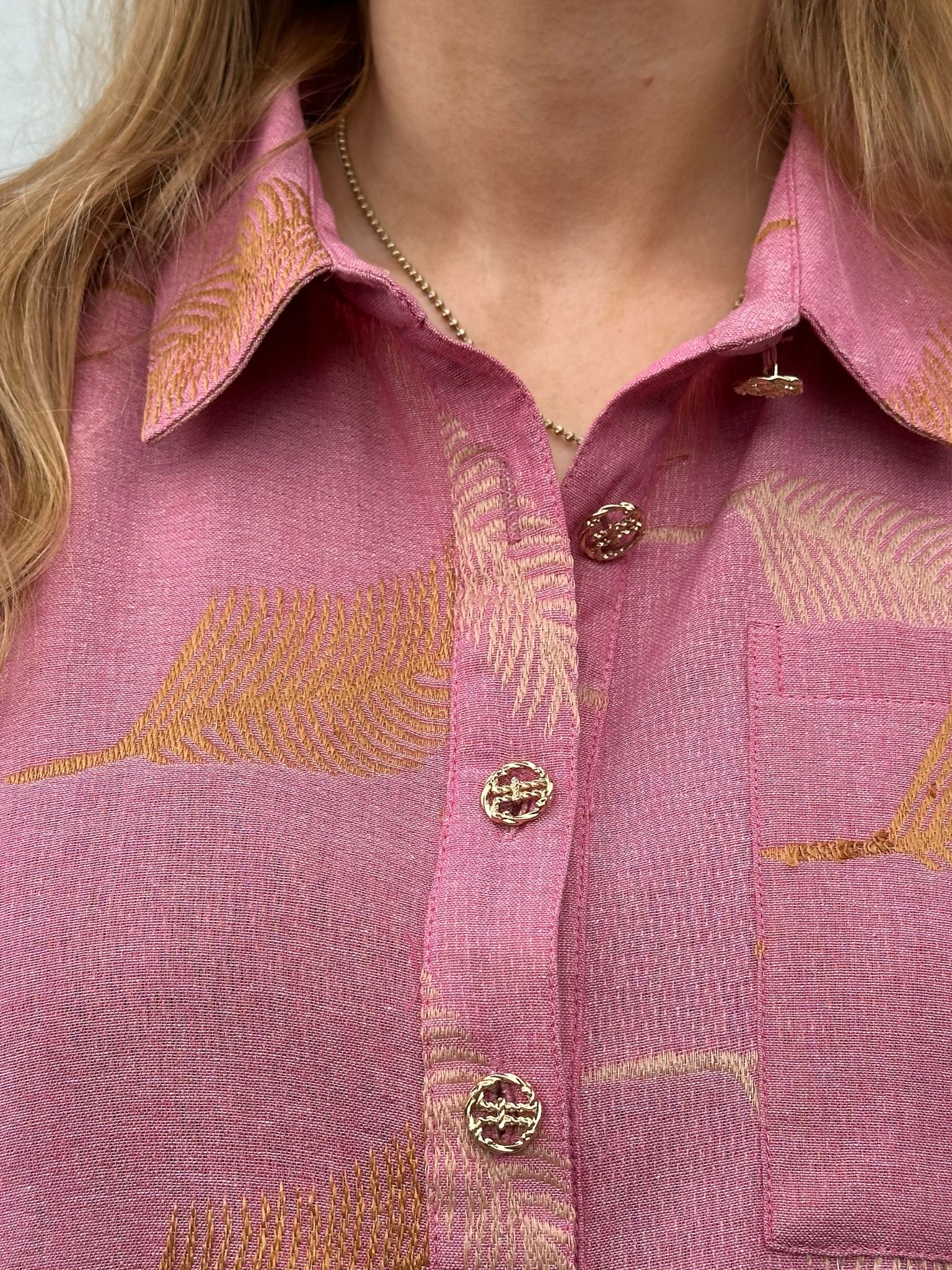 Gaspar 2601357 Porto blouse jacquard rose