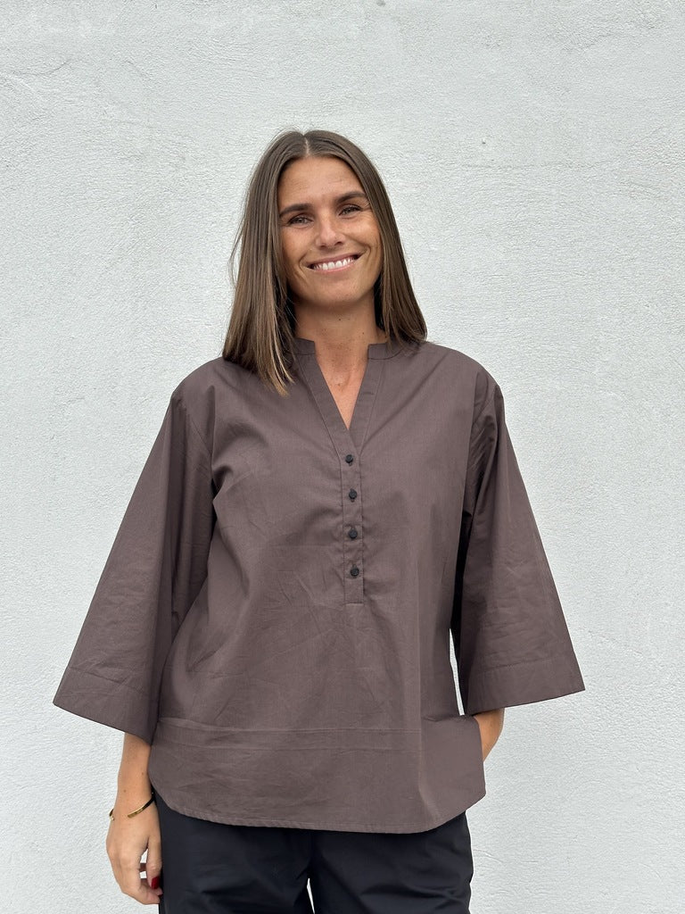 Gaspar 2601346 Mumbai blouse poplin brown
