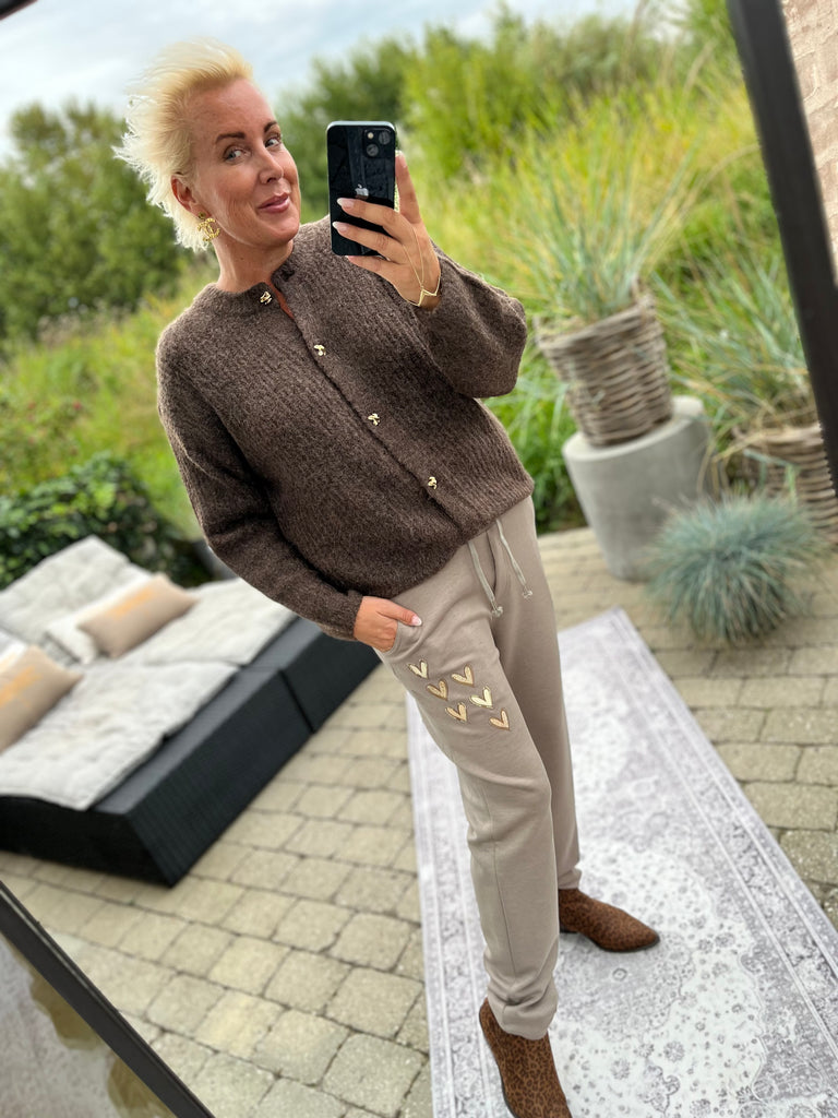 By Engbork heart pants taupe