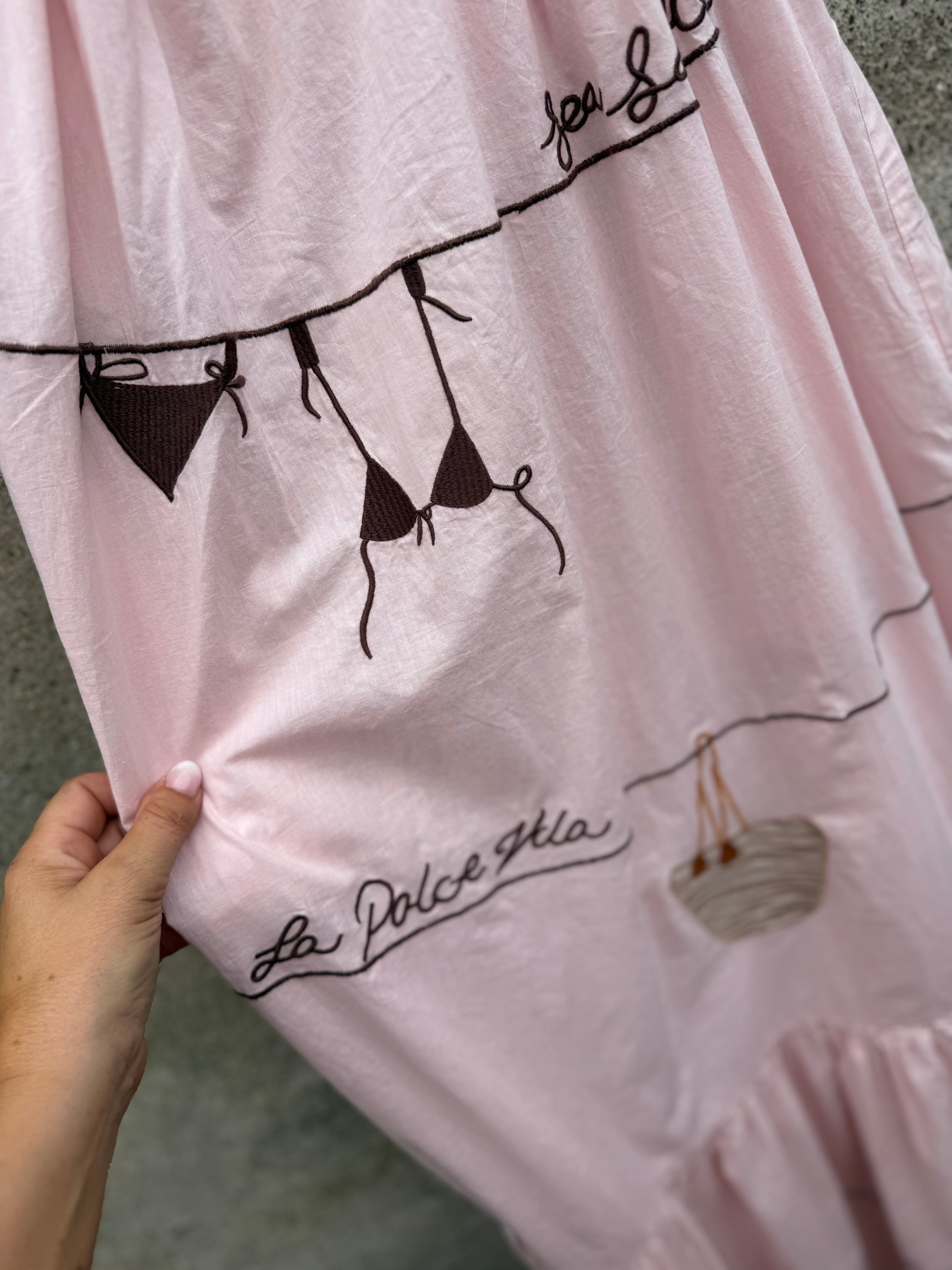 WAUW Gitte 10223 dress embroidery light pink