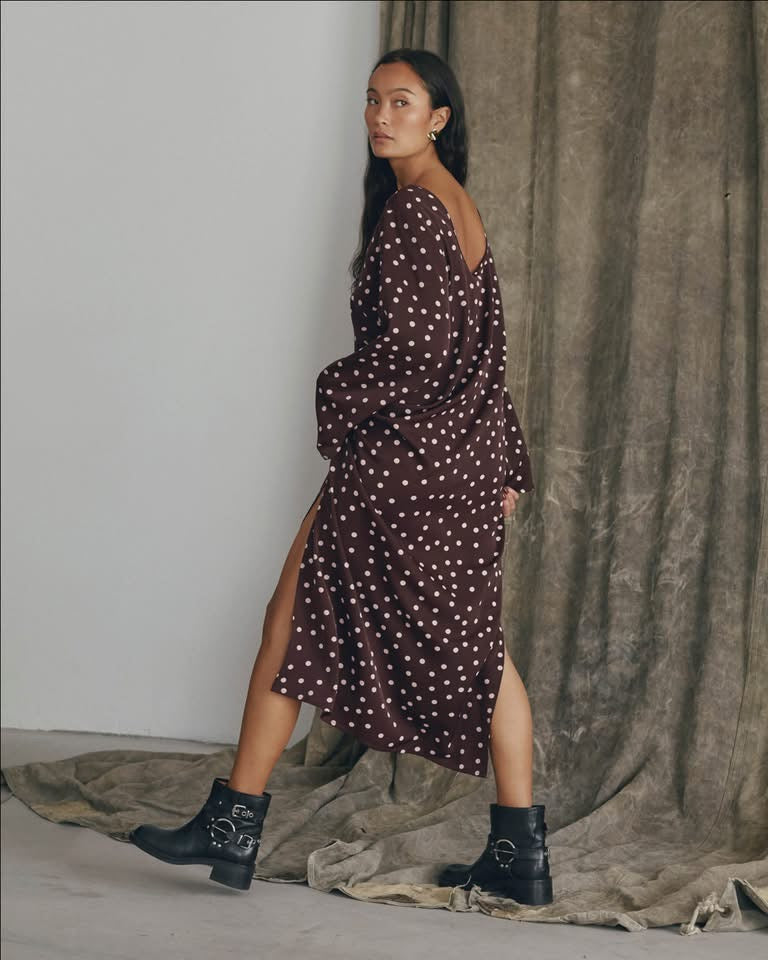 Love & Divine love1421 dot dress bordeaux