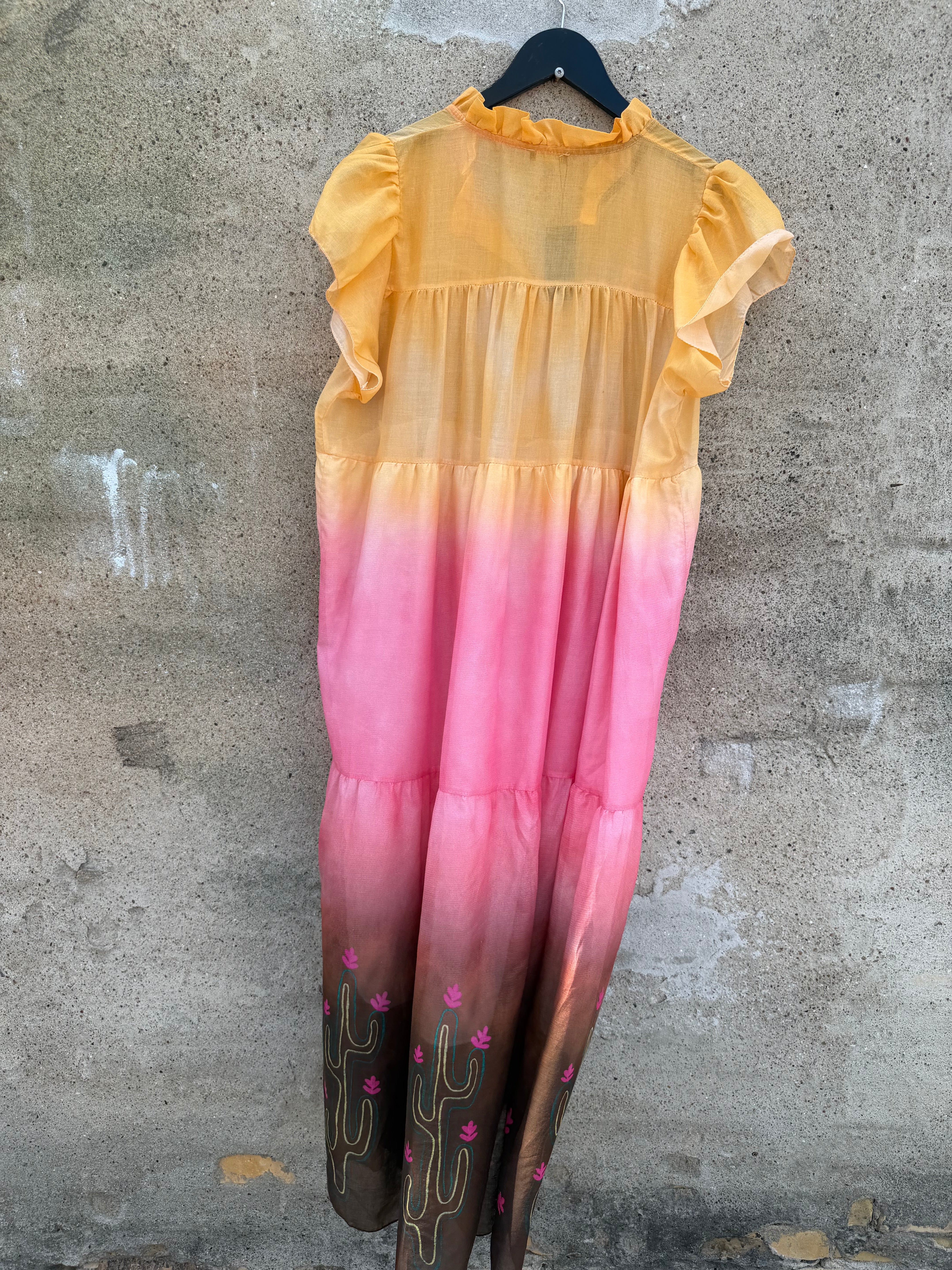 Qnuz 9401 dress Boheme dress print peach