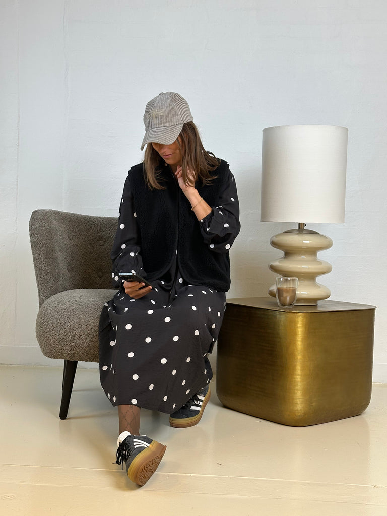 Gaspar 2510706 Luna big dot dress black