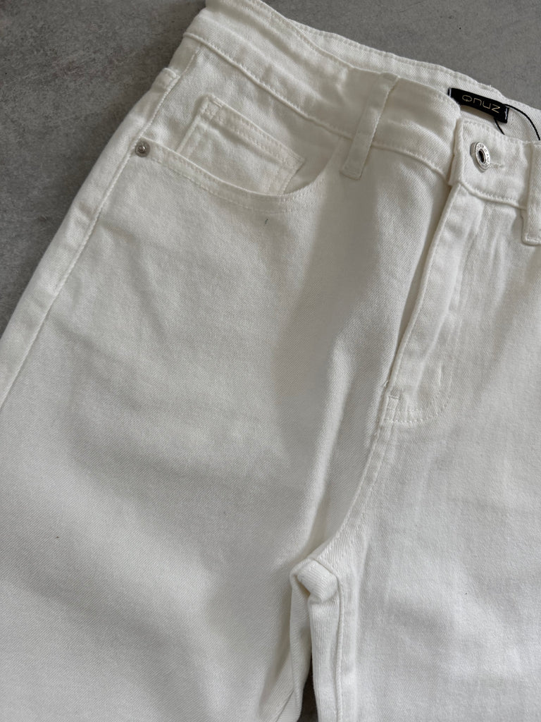 Qnuz 9983 Sig jeans embrodery white