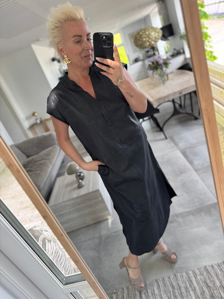 Depeche 51224 Mary dress leather black